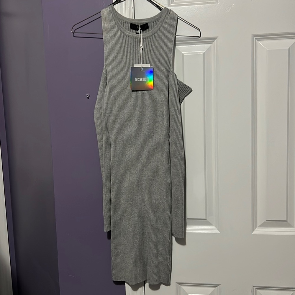 Gray sweater dress